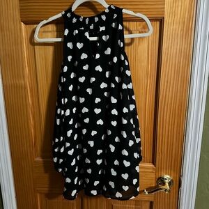 Cato Black and White Heart Blouse